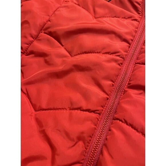 Levis Vintage Red Croped Puffer Ski Jacket Made In USA Size 12 - Picture 13 of 16